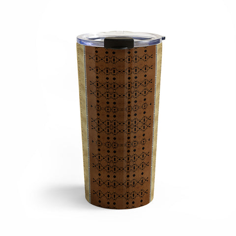 Sheila Wenzel-Ganny Tribal Brown Mud Cloth Travel Mug