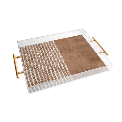 Sheila Wenzel-Ganny Two Toned Tan Texture Acrylic Tray