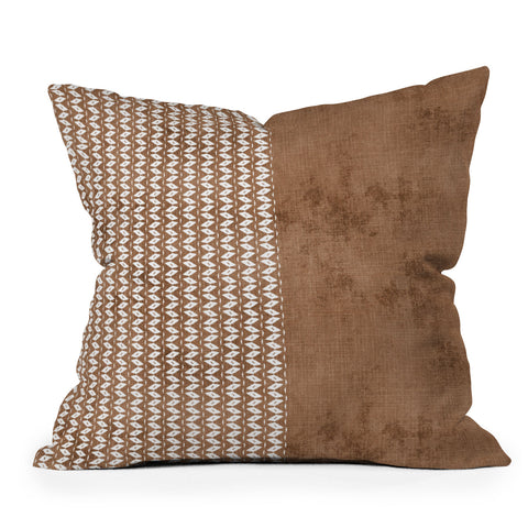 Sheila Wenzel-Ganny Two Toned Tan Texture Outdoor Throw Pillow