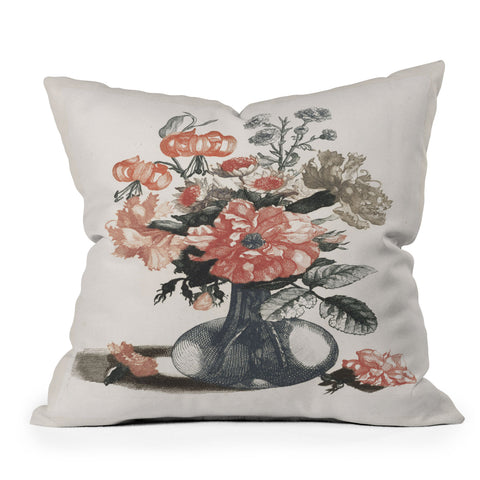 Shopability Five Prints of Flowers in Vase Throw Pillow