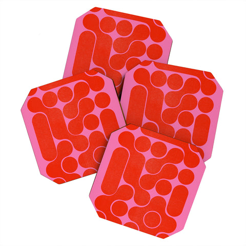 Showmemars Abstract midcentury shapes no 6 Coaster Set