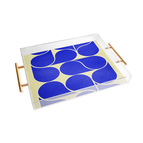 Showmemars Blue midcentury shapes no8 Acrylic Tray