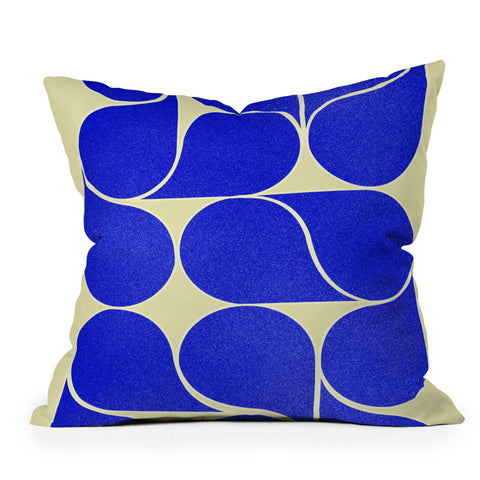 Showmemars Blue midcentury shapes no8 Outdoor Throw Pillow
