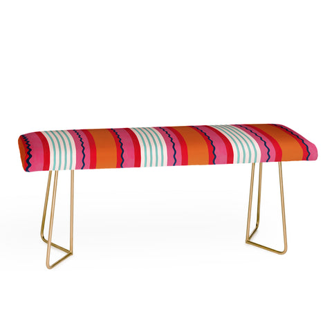 Showmemars Bold Color Play Pink And Orange Bench