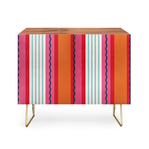 Showmemars Bold Color Play Pink And Orange Credenza