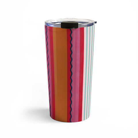Showmemars Bold Color Play Pink And Orange Travel Mug