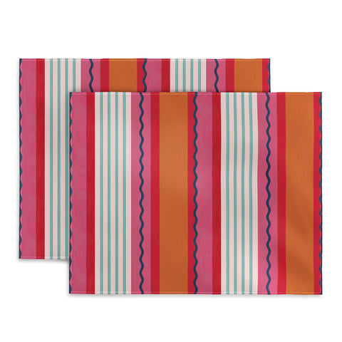 Showmemars Bold Color Play Pink And Orange Placemat