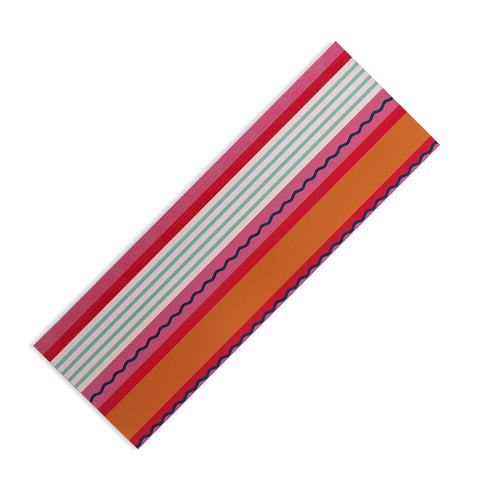 Showmemars Bold Color Play Pink And Orange Yoga Mat