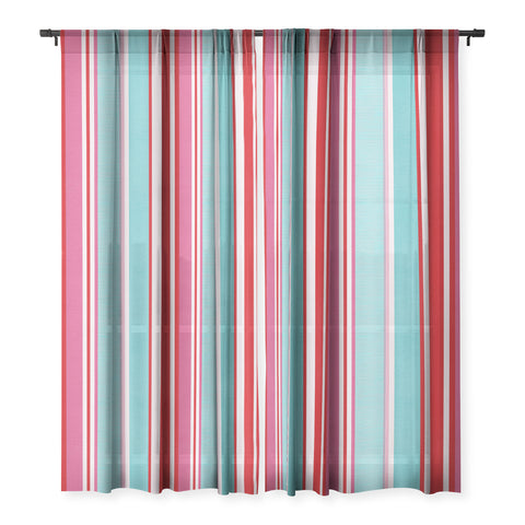 Showmemars Bold Color Play Pink Sheer Window Curtain