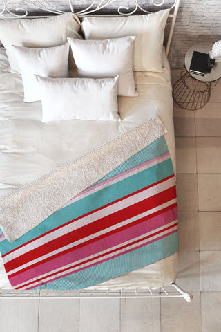 Showmemars Bold Color Play Pink Fleece Throw Blanket