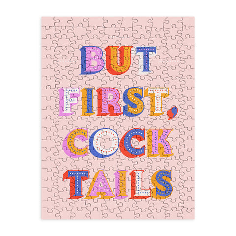 Showmemars But First Cocktails Typography Puzzle