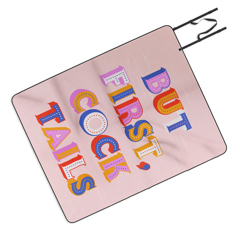 Showmemars But First Cocktails Typography Picnic Blanket