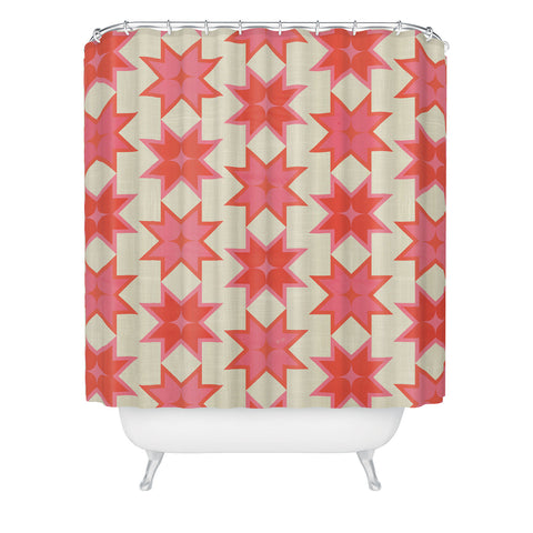 Showmemars Celestial Winter Quilt Pattern Shower Curtain