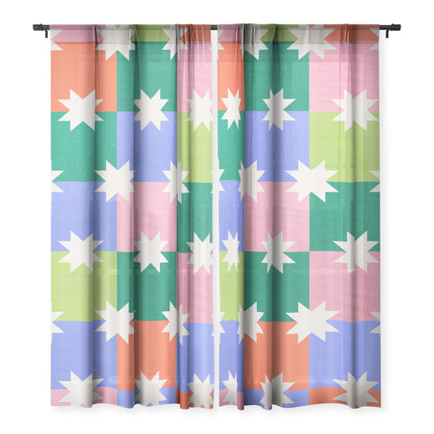 Showmemars Checkered holiday pattern Sheer Non Repeat