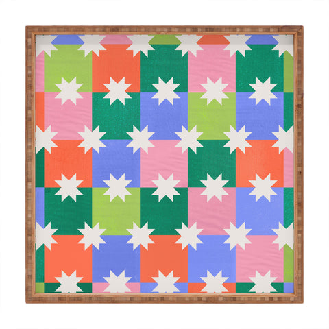 Showmemars Checkered holiday pattern Square Tray