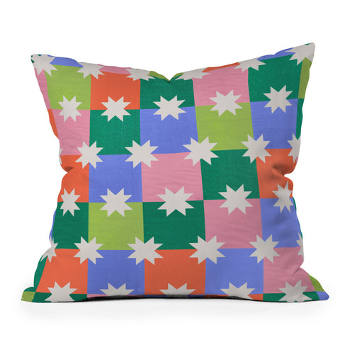 Showmemars Checkered holiday pattern Outdoor Throw Pillow