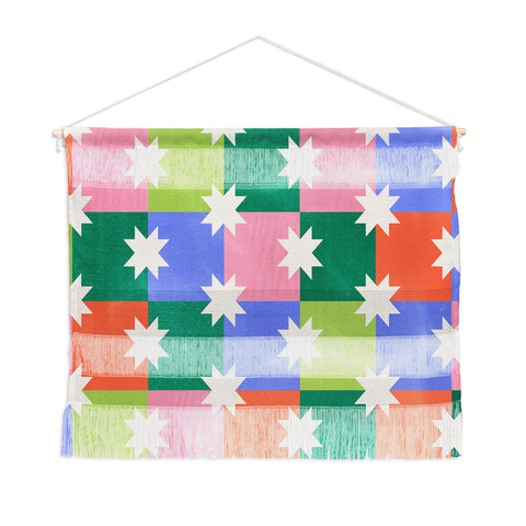 Showmemars Checkered holiday pattern Wall Hanging Landscape