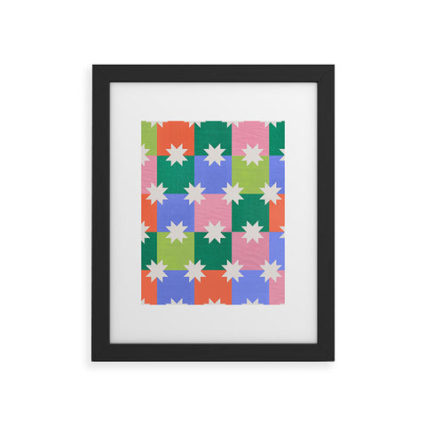 Showmemars Checkered holiday pattern Framed Art Print