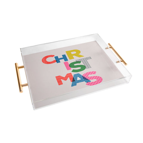Showmemars Christmas colorful typography Acrylic Tray