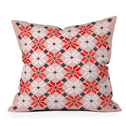 Showmemars Christmas Quilt pattern no2 Outdoor Throw Pillow