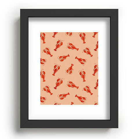 Showmemars Classic Red Lobsters Pattern Recessed Framing Rectangle