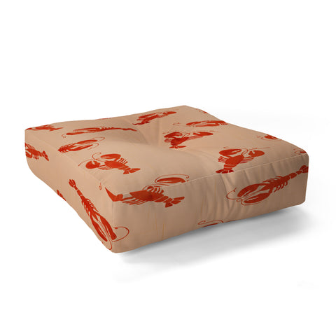Showmemars Classic Red Lobsters Pattern Floor Pillow Square