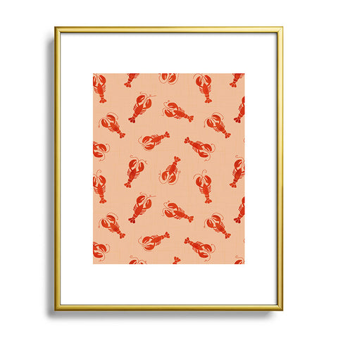 Showmemars Classic Red Lobsters Pattern Metal Framed Art Print