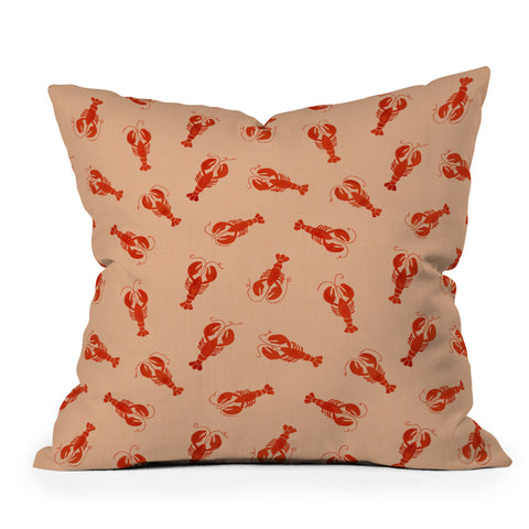 Showmemars Classic Red Lobsters Pattern Outdoor Throw Pillow