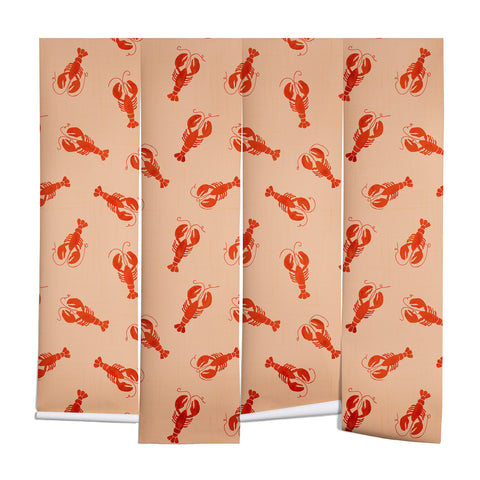 Showmemars Classic Red Lobsters Pattern Wall Mural