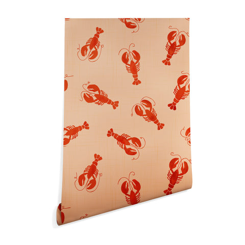 Showmemars Classic Red Lobsters Pattern Wallpaper