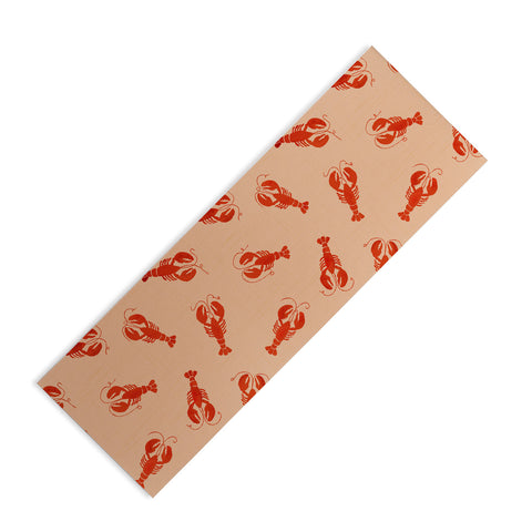 Showmemars Classic Red Lobsters Pattern Yoga Mat