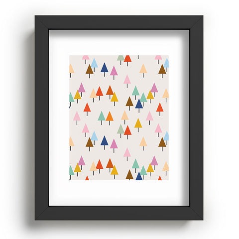 Showmemars Colorful Little Festive Trees Recessed Framing Rectangle