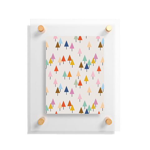 Showmemars Colorful Little Festive Trees Floating Acrylic Print