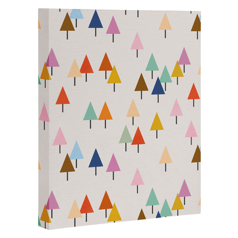 Showmemars Colorful Little Festive Trees Art Canvas
