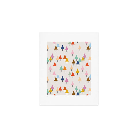 Showmemars Colorful Little Festive Trees Art Print