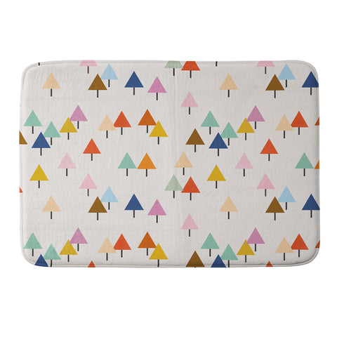 Showmemars Colorful Little Festive Trees Memory Foam Bath Mat