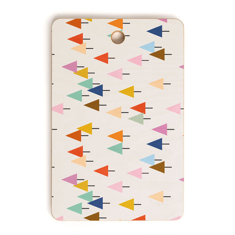 Showmemars Colorful Little Festive Trees Cutting Board Rectangle