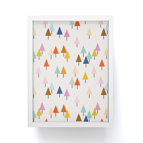 Showmemars Colorful Little Festive Trees Framed Mini Art Print