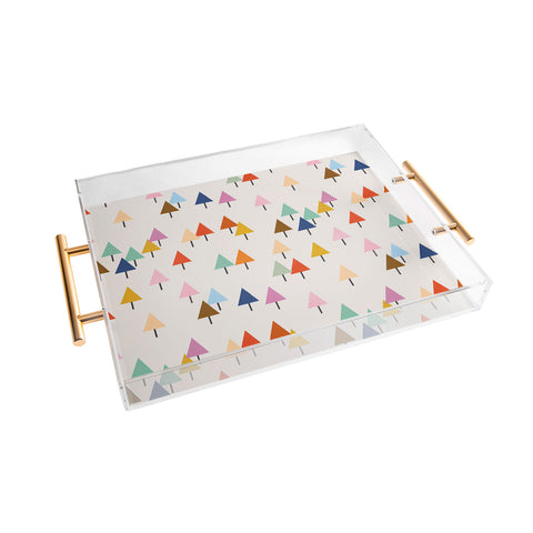 Showmemars Colorful Little Festive Trees Acrylic Tray