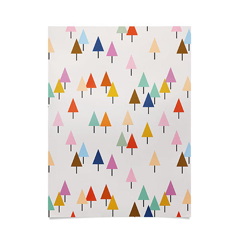 Showmemars Colorful Little Festive Trees Poster