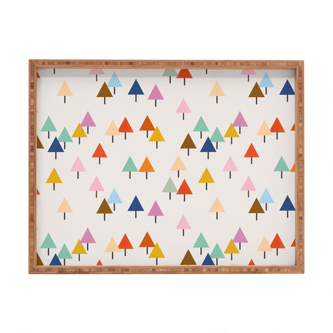 Showmemars Colorful Little Festive Trees Rectangular Tray