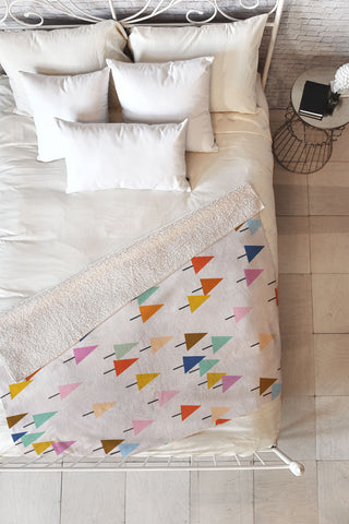 Showmemars Colorful Little Festive Trees Fleece Throw Blanket