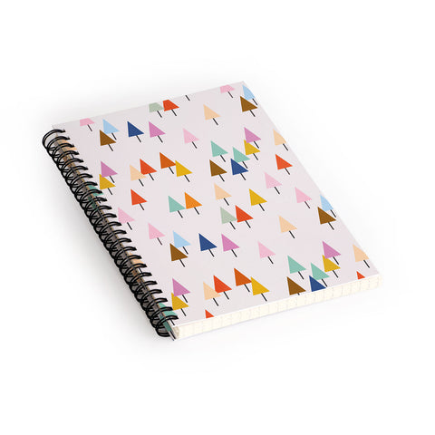 Showmemars Colorful Little Festive Trees Spiral Notebook
