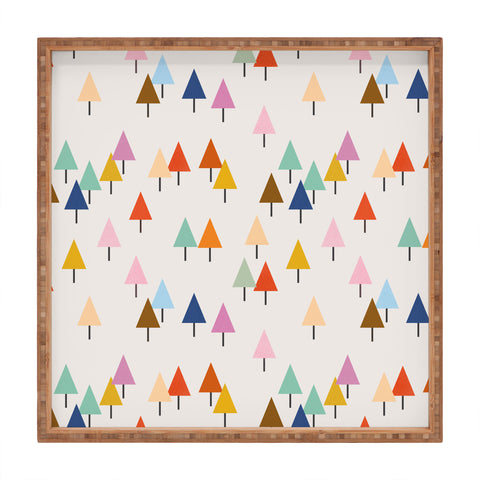 Showmemars Colorful Little Festive Trees Square Tray