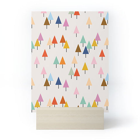 Showmemars Colorful Little Festive Trees Mini Art Print