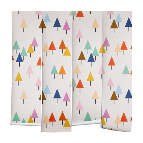 Showmemars Colorful Little Festive Trees Wall Mural