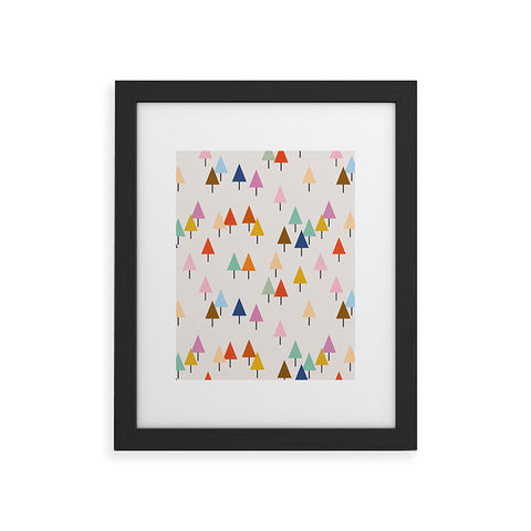 Showmemars Colorful Little Festive Trees Framed Art Print