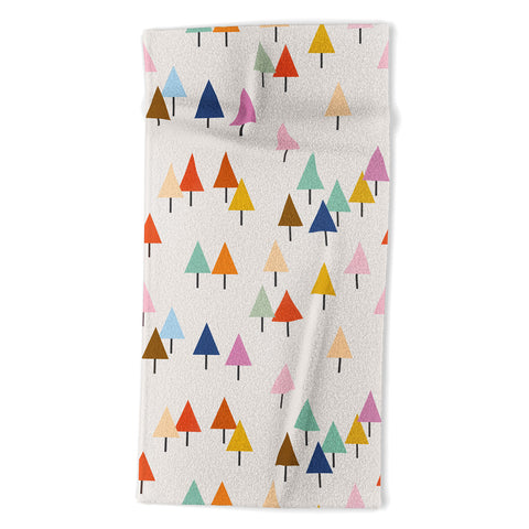 Showmemars Colorful Little Festive Trees Beach Towel