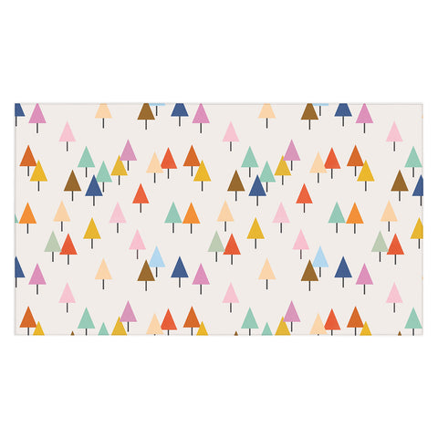 Showmemars Colorful Little Festive Trees Tablecloth