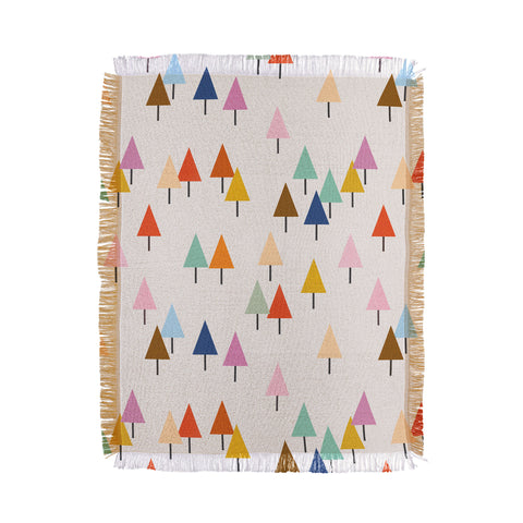Showmemars Colorful Little Festive Trees Throw Blanket